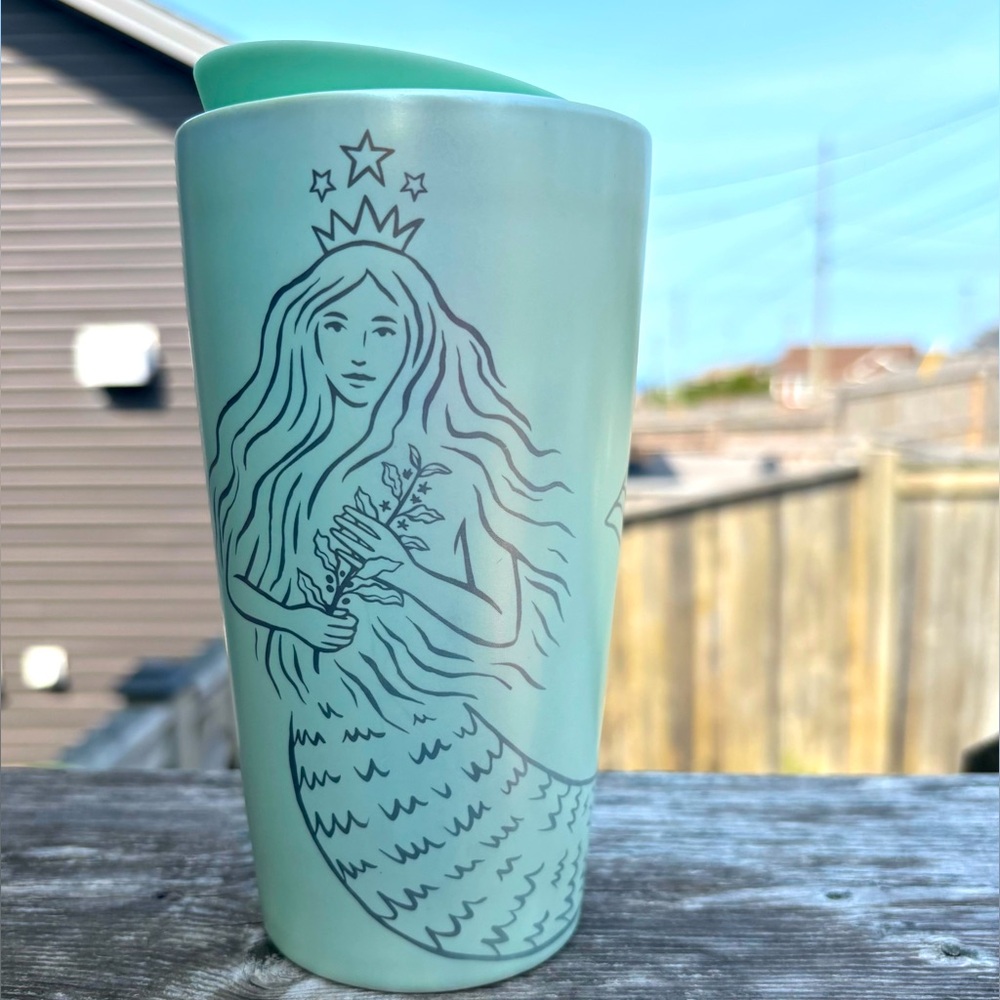Starbucks 50th Anniversary Mint Iridescent Mermaid Ceramic 12oz Tumbler cup mug